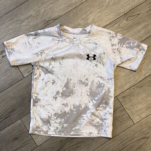 Under Armour Kids Short Sleeve Tie-Dye Tee - White and Gray